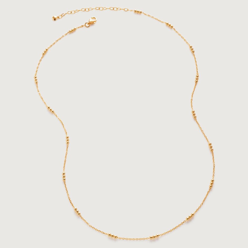 MONICA VINADER Gold Station Beaded Chain Necklace